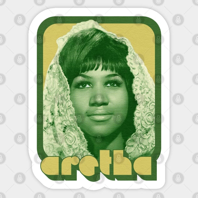 Aretha Franklin / Original 70s Style Retro Design Sticker by DankFutura